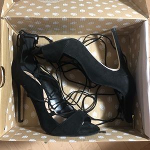 Call It Spring Black Strappy Heels (NEW)